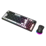 Kit Teclado y Mouse Gamer Squad Conquest PRO KG525 - Inalámbrico Dongle 2.4MHz + Bluetooth 5.0, Membrana 85% RGB, Óptico 7200 DPI RGB, Batería Recargable Litio - Color Negro - Imagen 2