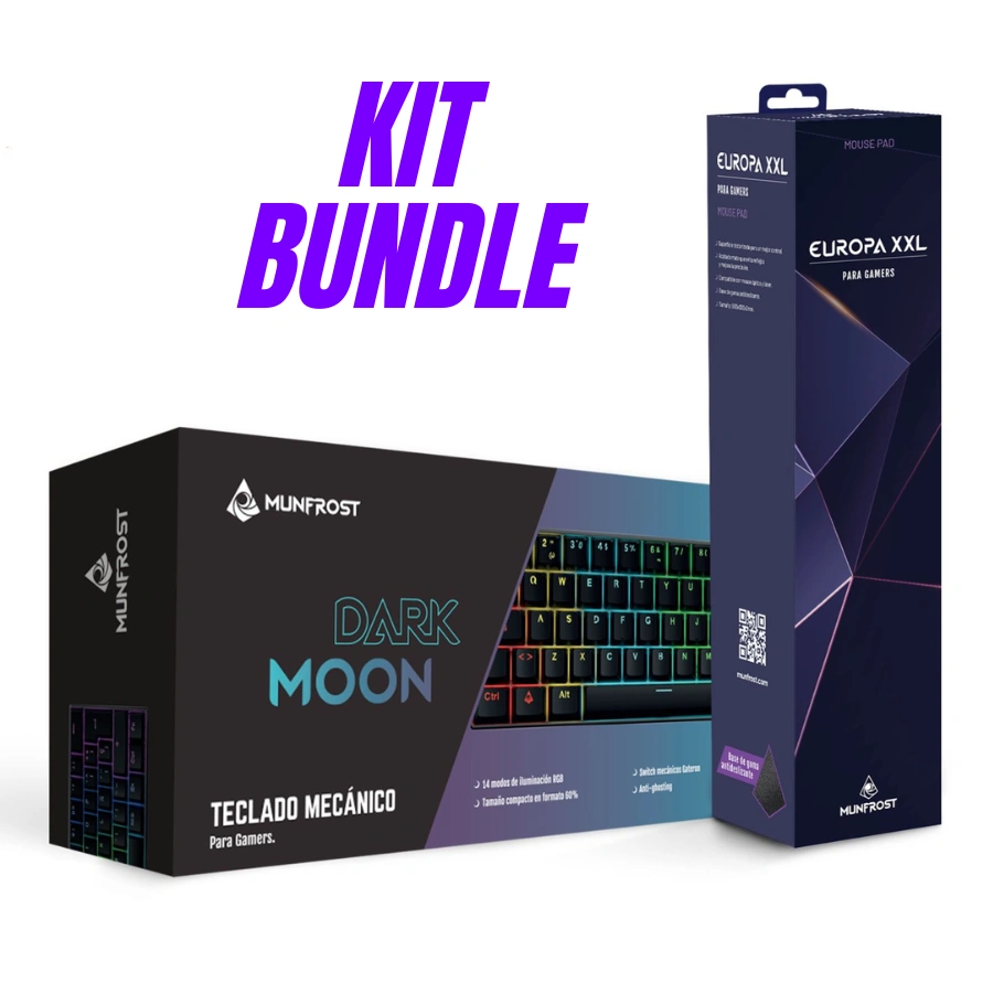 darkmoonxxl12 BUNDLE Teclado Mecánico Dark Moon + Mouse Pad EUROPA XXL - 60% 60 Teclas, ARGB, Switches Gateron Blue, Distribución Español, 80x30cm - Negro - Imagen 1