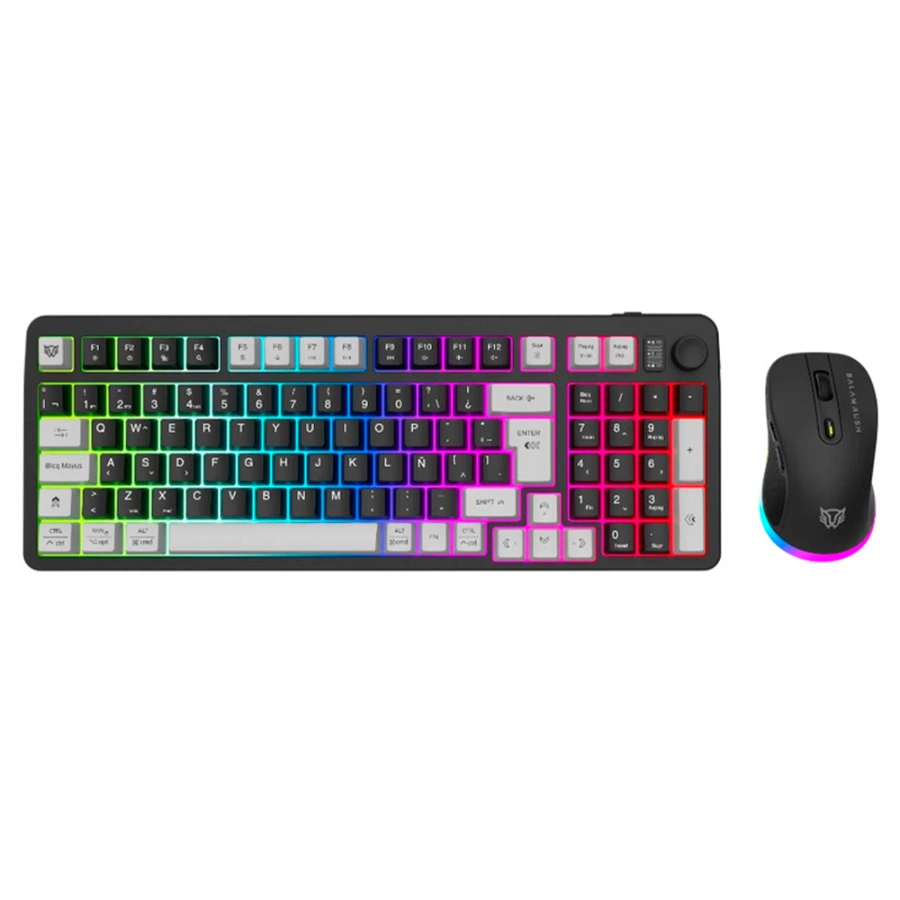 eebc947a5dc35S Kit Teclado y Mouse Gamer Squad Conquest PRO KG525 - Inalámbrico Dongle 2.4MHz + Bluetooth 5.0, Membrana 85% RGB, Óptico 7200 DPI RGB, Batería Recargable Litio - Color Negro - Imagen 1
