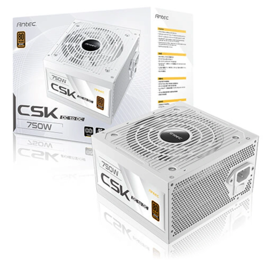 gallery-csk-dc-750-white-05 Fuente de Poder Antec CSK750DC BLANCO - 750W, 80 Plus Bronce, ATX 12V 2.52, No Modular, PFC Activo - Color Blanco - Image 1