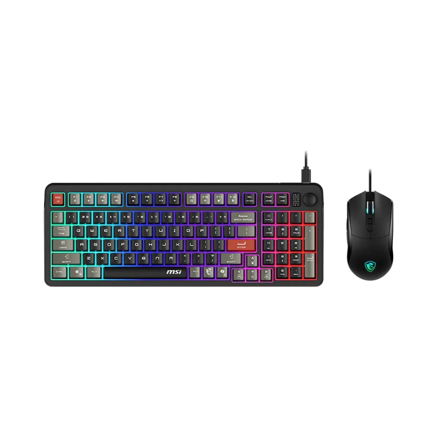 product_1755A Kit Teclado y Mouse MSI FORGE GK110 COMBO - Membrana Anti-Fantasmas 26 Keys, Sensor Óptico 12800 DPI, RGB 13 Modos, Microinterruptor 20M Clics, Cable 1.5m - Imagen 1