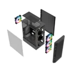 Gabinete Gamer Balam Rush DragonFly Ventra GM570 - Media Torre, Panel de Cristal Templado, 4 Ventiladores ARGB Preinstalados, Soporta ATX/Micro ATX/Mini ITX, USB 3.0 - Color Negro - Imagen 9